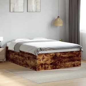 vidaXL, vidaXL Bettgestell Räuchereiche 140x200 cm Holzwerkstoff
