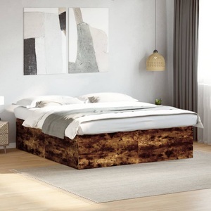 vidaXL, vidaXL Bettgestell Räuchereiche 200x200 cm Holzwerkstoff
