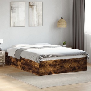 vidaXL, vidaXL Bettgestell Räuchereiche 140x200 cm Holzwerkstoff