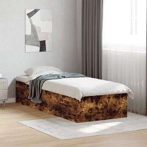 vidaXL, vidaXL Bettgestell Räuchereiche 90x200 cm Holzwerkstoff, vidaXL Bettgestell Räuchereiche 90x200 cm Holzwerkstoff