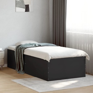 vidaXL, vidaXL Bettgestell Schwarz 90x200 cm Holzwerkstoff, vidaXL Bettgestell Schwarz 90x200 cm Holzwerkstoff