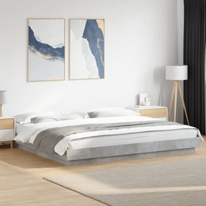 vidaXL, vidaXL Bettgestell Betongrau 180x200 cm Holzwerkstoff
