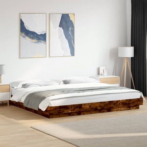 vidaXL, vidaXL Bettgestell Räuchereiche 180x200 cm Holzwerkstoff