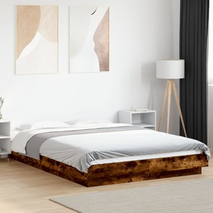 vidaXL, vidaXL Bettgestell Räuchereiche 140x200 cm Holzwerkstoff