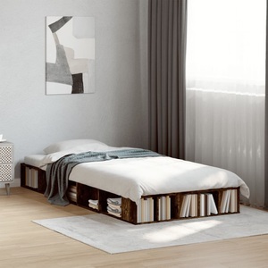vidaXL, vidaXL Bettgestell Räuchereiche 90x200 cm Holzwerkstoff