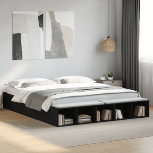 vidaXL, vidaXL Bettgestell Schwarz 180x200 cm Holzwerkstoff