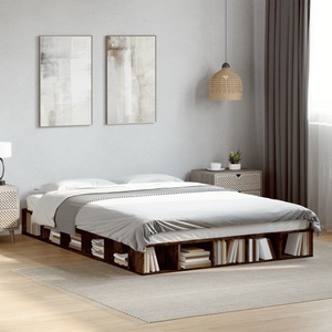 vidaXL, vidaXL Bettgestell Räuchereiche 140x200 cm Holzwerkstoff