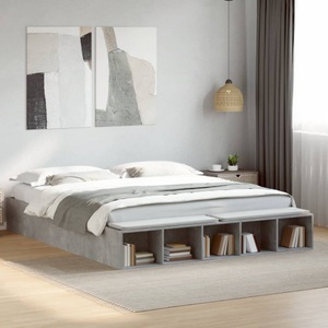 vidaXL, vidaXL Bettgestell Betongrau 180x200 cm Holzwerkstoff