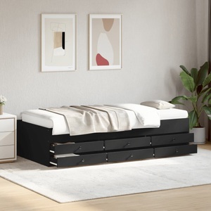 vidaXL, vidaXL Tagesbett mit Schubladen Schwarz 90x190 cm Holzwerkstoff