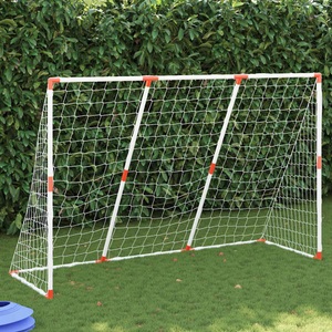 vidaXL, vidaXL Fußballtor für Kinder mit Bällen 2-in-1 Weiß 184x64x124 cm