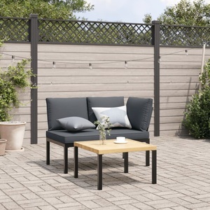 vidaXL, vidaXL Gartenbank mit Kissen Schwarz Aluminium, vidaXL Gartenbank mit Kissen Schwarz Aluminium