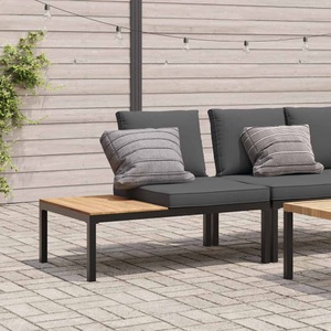 vidaXL, vidaXL Gartenbank mit Kissen Schwarz Aluminium