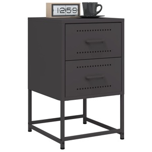 vidaXL, vidaXL Nachttische 2 Stk. Schwarz 36x39x60,5 cm Stahl