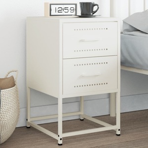 vidaXL, vidaXL Nachttisch Weiß 36x39x60,5 cm Stahl