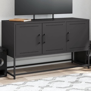 vidaXL, vidaXL TV-Schrank Schwarz 100,5x39x60,5 cm Stahl