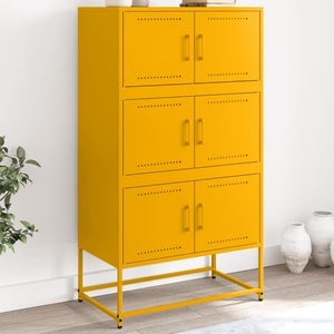 vidaXL, vidaXL Sideboard Senfgelb 68,5x38,5x123,5 cm Stahl, vidaXL Sideboard Senfgelb 68,5x38,5x123,5 cm Stahl