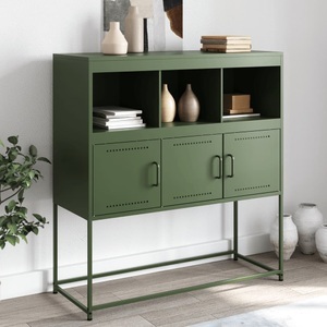 vidaXL, vidaXL Sideboard Olivgrün 100,5x39x107 cm Kaltgewalzter Stahl