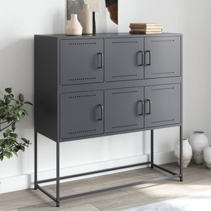 vidaXL, vidaXL Sideboard Anthrazit 100,5x39x107 cm Kaltgewalzter Stahl