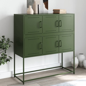 vidaXL, vidaXL Sideboard Olivgrün 100,5x39x107 cm Kaltgewalzter Stahl