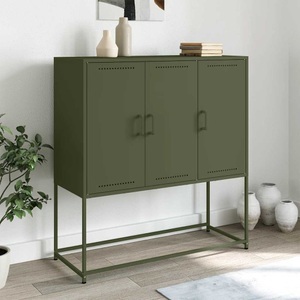 vidaXL, vidaXL Sideboard Olivgrün 100,5x39x107 cm Stahl, vidaXL Sideboard Olivgrün 100,5x39x107 cm Stahl