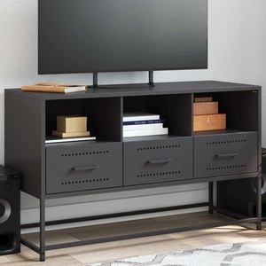 vidaXL, vidaXL TV-Schrank Schwarz 100,5x39x60,5 cm Stahl