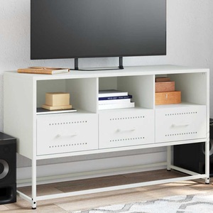 vidaXL, vidaXL TV-Schrank Weiß 100,5x39x60,5 cm Stahl