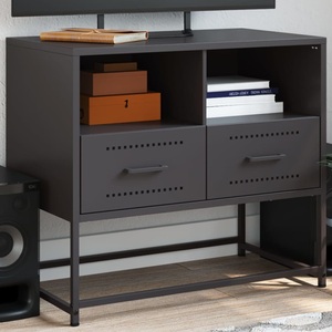 vidaXL, vidaXL TV-Schrank Schwarz 68x39x60,5 cm Stahl