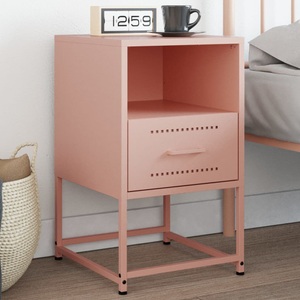 vidaXL, vidaXL Nachttisch Rosa 36x39x60,5 cm Stahl