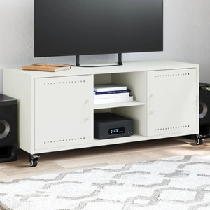 vidaXL, vidaXL TV-Schrank Weiß 100,5x39x43,5 cm Kaltgewalzter Stahl, vidaXL TV-Schrank Weiß 100,5x39x43,5 cm Stahl