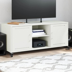 vidaXL, vidaXL TV-Schrank Weiß 100,5x39x43,5 cm Kaltgewalzter Stahl, vidaXL TV-Schrank Weiß 100,5x39x43,5 cm Stahl