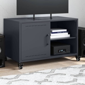 vidaXL, vidaXL TV-Schrank Anthrazit 68x39x43,5 cm Kaltgewalzter Stahl, vidaXL TV-Schrank Anthrazit 68x39x43,5 cm Stahl