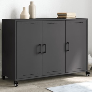 vidaXL, vidaXL Sideboard Schwarz 100,5x39x72 cm Kaltgewalzter Stahl