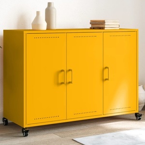 vidaXL, vidaXL Sideboard Senfgelb 100,5x39x72 cm Kaltgewalzter Stahl