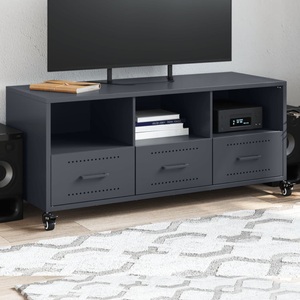 vidaXL, vidaXL TV-Schrank Anthrazit 100,5x39x43,5 cm Kaltgewalzter Stahl, vidaXL TV-Schrank Anthrazit 100,5x39x43,5 cm Stahl