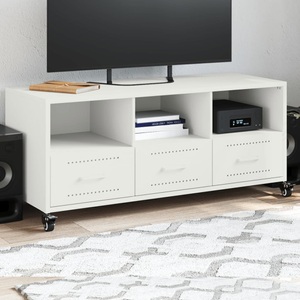 vidaXL, vidaXL TV-Schrank Weiß 100,5x39x43,5 cm Kaltgewalzter Stahl, vidaXL TV-Schrank Weiß 100,5x39x43,5 cm Stahl