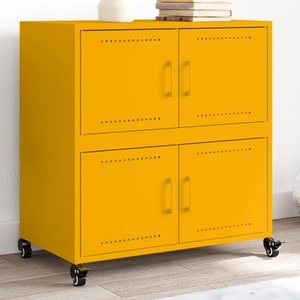 vidaXL, vidaXL Sideboard Senfgelb 68,5x39x72 cm Kaltgewalzter Stahl