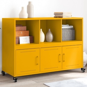 vidaXL, vidaXL Sideboard Senfgelb 100,5x39x72 cm Kaltgewalzter Stahl