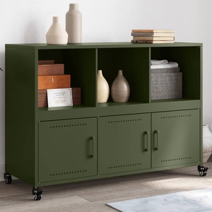 vidaXL, vidaXL Sideboard Olivgrün 100,5x39x72 cm Kaltgewalzter Stahl