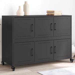 vidaXL, vidaXL Sideboard Schwarz 100,5x39x72 cm Kaltgewalzter Stahl