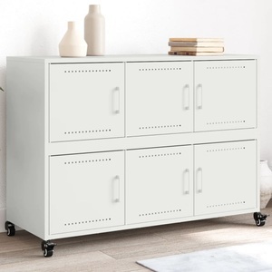 vidaXL, vidaXL Sideboard Weiß 100,5x39x72 cm Kaltgewalzter Stahl, vidaXL Sideboard Weiß 100,5x39x72 cm Stahl