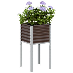 vidaXL, vidaXL Pflanzkübel Braun 45x45x88 cm Stahl, vidaXL Pflanzkübel Braun 45x45x88 cm Stahl