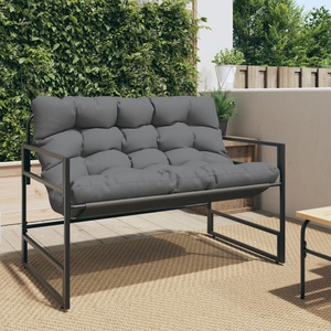vidaXL, vidaXL Gartenbank mit Kissen Anthrazit 113 cm Stahl