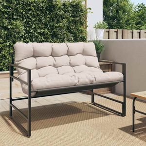 vidaXL, vidaXL Gartenbank mit Kissen Taupe 113 cm Stahl