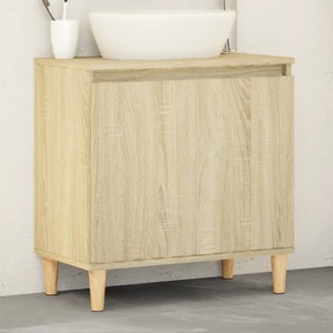 vidaXL, vidaXL Waschbeckenunterschrank Sonoma-Eiche 58x33x60 cm Holzwerkstoff