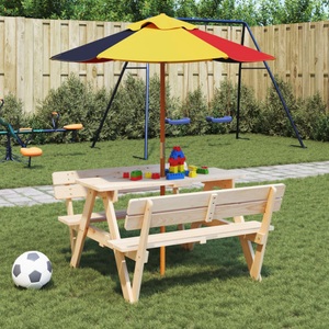 vidaXL, vidaXL Sonnenschirm für Kinder mit Holzmast Ø120x140 cm