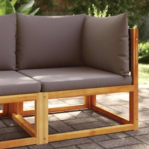 vidaXL, vidaXL Garten-Ecksofa mit Kissen Massivholz Akazie