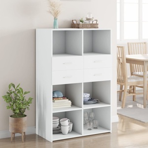 vidaXL, vidaXL Highboard Weiß 80x42,5x124 cm Holzwerkstoff, vidaXL Highboard Weiß 80x42,5x124 cm Holzwerkstoff