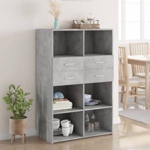 vidaXL, vidaXL Highboard Betongrau 80x42,5x124 cm Holzwerkstoff, vidaXL Highboard Betongrau 80x42,5x124 cm Holzwerkstoff