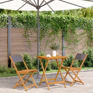 vidaXL, vidaXL 3-tlg. Bistro-Set Anthrazit Stoff und Massivholz