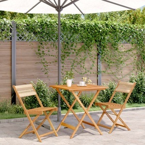 vidaXL, vidaXL 3-tlg. Bistro-Set Beige Polypropylen und Massivholz